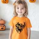 Halloween Shirts for Kids Toddler Boys Girls Pumpkin Shirts Ghost T-Shirts Clothes Short Sleeve Cotton Tee 2-8T (Orange)