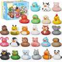 25PCS Rubber Ducks,Toddler Bath Toys,No Hole Bathtub Toys,Baby Pool Toys for 18 Months and Older