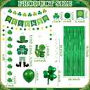 St Patrick's Day Decorations Kit,St Patricks Day Decorations Foil Fringe Curtains,Shamrock Lucky Banner,Clover Hanging Swirls,Door Hanging Ornament,Shamrock Garlands,Balloons for Home Party Supplies