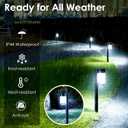 Mancra Solar Pathway Lights Outdoor, 10 Pack Metal & Glass Solar Lights Outdoor Waterproof Landscape Path Lights, Cool White