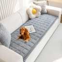 Mivnue Pet Couch Cover, Couch Covers for Dogs, Washable Dog Sofa Covers Couch Protector, Fuzzy Non Slip Couch Slipcover Pet Friendly (27.6" x 82.7", Light Grey)