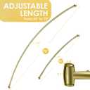 Adjustable Curved Shower Rod, 42-72 inches Extra Wide Shower Curtain Rod, Rust proof, Premium Stainless Steel, Curved Shower Rod for Bathroom, Gold