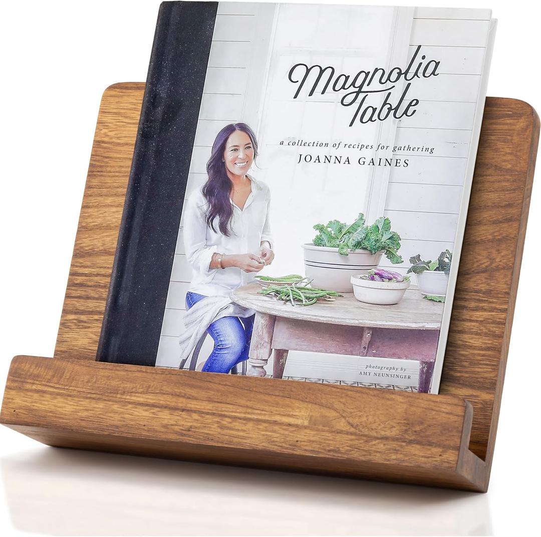 Beautiful Cookbook Stand for Your Kitchen Counter  Solid Wood Stand Easily Keeps Cook or Recipe Books Open for Convenient Cooking  Perfectly Fits Your iPad/Tablet and Enhances Any Kitchen Decor