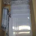 PRAKI Cereal Containers Storage Set (4L,135.2 Oz), 4PCS Airtight Food Storage Containers with Pour Spout for Kitchen & Pantry Organization Cereal Dispensers with 20 labels, Measuring Cup & Marker