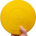 "Indestructible Dog Disc - Lifetime Replacement - Medium & Large Breed - Ultra Durable for Aggressive Chewers - Tough & Strong, Heavy Duty Natural Rubber Toy - Fetch, Tug, & Chew - 8in (Gold)