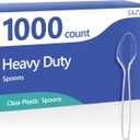 SACATR 1000 Count Clear Plastic Spoons Bulk - Plastic Silverware Spoons Heavy Duty, Premium Disposable Spoons, BPA-Free, Heat Resistant, Suitable for Parties, Events, and Everyday Use