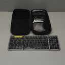 Foldable Keyboard and Mouse, Samsers Folding Bluetooth Keyboard Combo, 2.4G + BT5.0 x 2, Full-Size Portable Travel Keyboard & USB-C Rechargeable Wireless Mouse for Windows Android iOS Mac OS