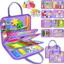 Exorany Busy Board Montessori Toys for Toddler Boy Girl Birthday Gifts, Busy Book Sensory Learning Toys for Toddlers, Toddler Airplane Car Travel Toy Educational Activities