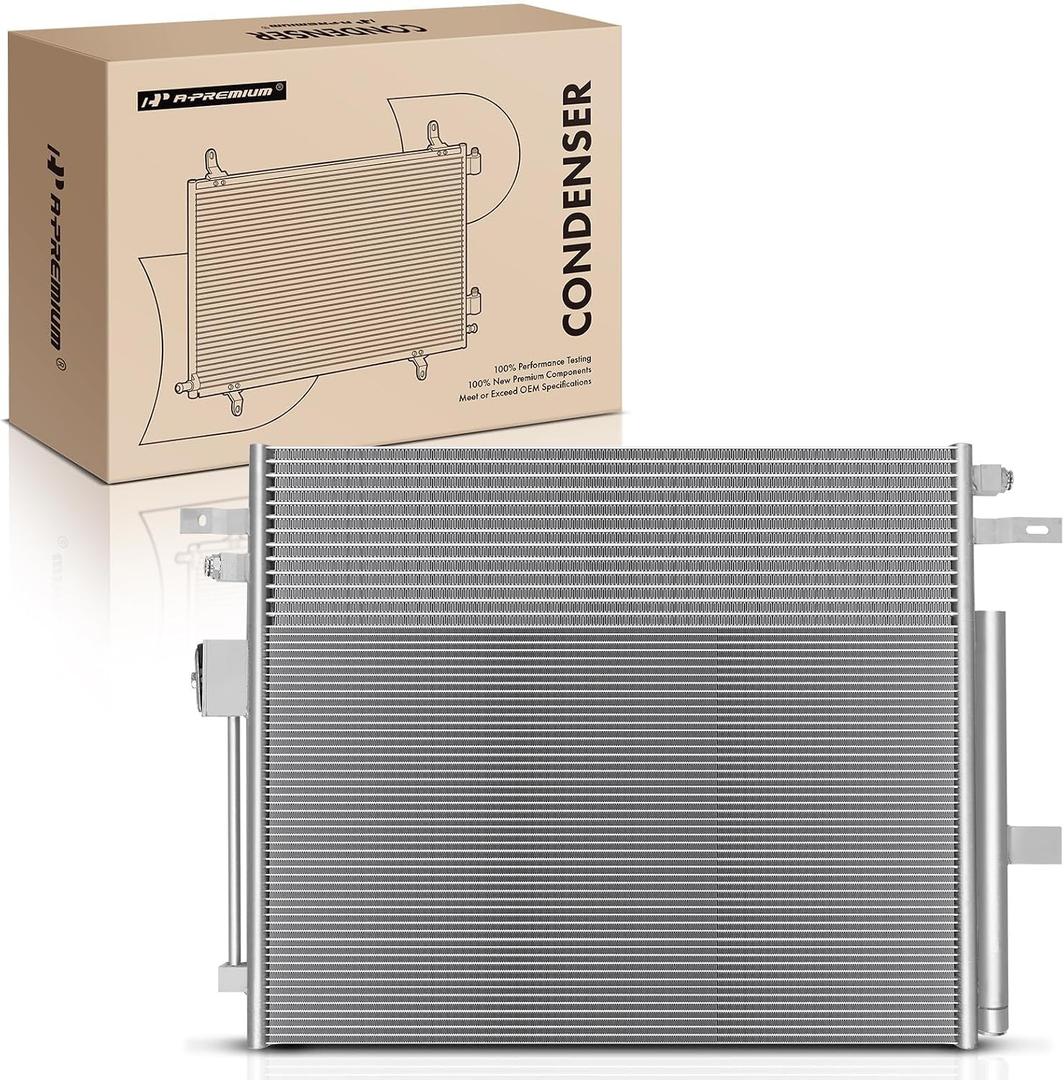 A-Premium Air Conditioning A/C Condenser Compatible with Chevrolet Colorado 2015-2016, GMC Canyon 2015-2016, 2.5L 3.6L - Auto Trans, 1st Design, w/35 Deg TOC Fitting on D Side