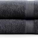 LANE LINEN 100% Cotton Bath Sheets Set of 2 (35"x66") - Ring Spun Cotton Extra Large Bath Towels Sets - Quick Dry, Soft & Absorbent Oversized Towel Sets- Pre Shrunk, Fade Resistant - Black Towels