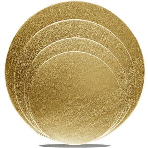 4 Pack Cake Boards Golden Round Cake Circles 6, 8, 10, 12 Inch Cake Base Cardboard, 1 of Each Size Set for Baking Cake, Gold