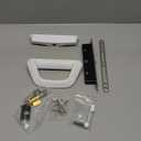 Sliding Patio Door Handle Set with Mortise Lock, Suitable for Sliding Glass Patio Door Thickness from 1.5in to 2in, 4-15/16" Screw Holes, Need to Drill, Reversible Design, Keyed, White