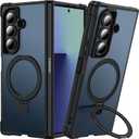 3 x Magnetic Stand for Samsung Galaxy Z Fold 7 Case, [Fit for MagSafe] Upgraded Military Grade Drop-Proof Fold 7 Cases with Ring Holder Support Wireless Charging, Black