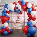 PartyWoo Red White and Blue Balloons, 140 pcs Red White and Royal Blue Balloons Different Sizes Pack of 18 Inch 12 Inch 10 Inch 5 Inch for Balloon Garland as 4th of July Decorations, Party Decorations