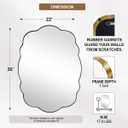 ANDY STAR Brushed Gold Wavy Scalloped Mirror - 22x30 Inch Oval Bathroom Mirror, Rust-Proof Anti Rust Stainless Steel Wall Mount Horizontal or Vertical
