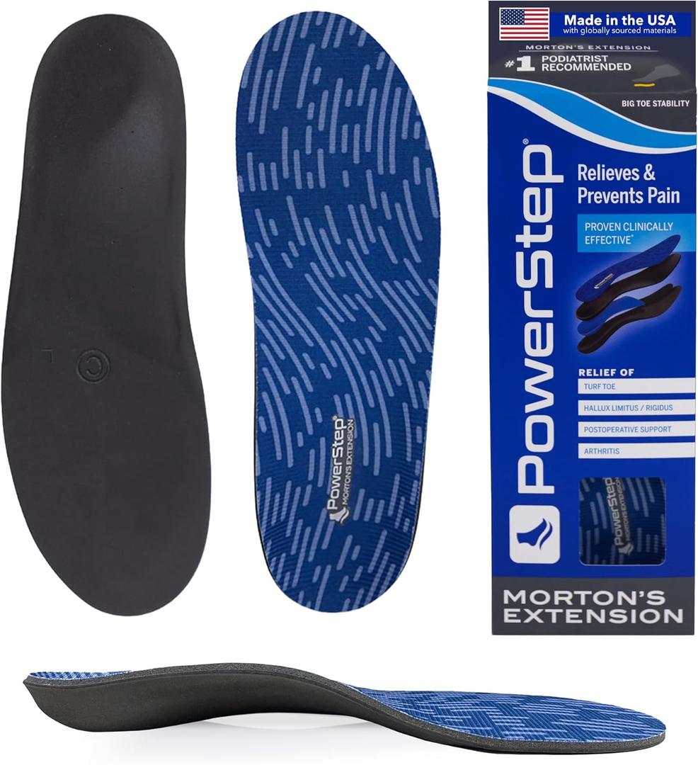 Powerstep Morton's Extension Carbon Fiber Orthotic Insole for Turf Toe, Foot Fractures, & Hallux Rigidus Plus Powerstep Clinically Proven Arch Support (Men's 14-15)