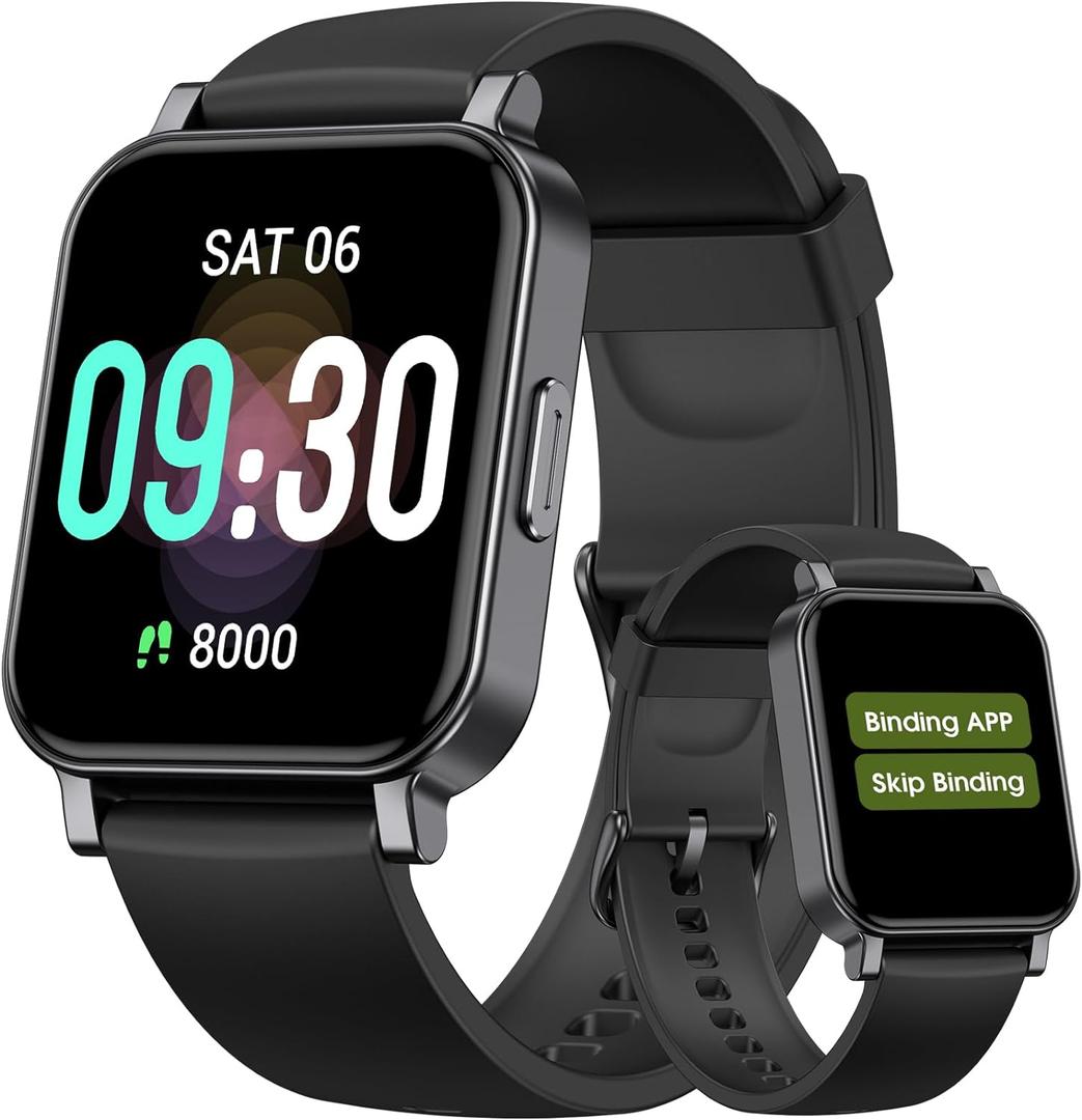 Pedometer Watch Senior Friendly No App/Phone Required, Waterproof Fitness Tracker Watch with Step Counter Calories/Sleep Tracker for Walking Running for Men Women (Black)