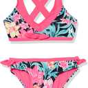 Hurley Girl's Bikini 2-Piece Swim Suit (Black/Pink), Size S (8-10YRS)
