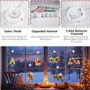 Lemical Christmas Window Lights Decorations 3Pack Battery Powered Xmas Hanging Light Merry Christmas Train Santa Sleigh LED String with Suction Cup for Xmas Tree Party Fireplace Indoor Decor