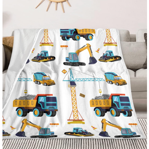 Toddler Blankets for Boys Construction Truck Blanket, Excavator Tractor Kids Throw Blanket for Nap Time Daycare Travel, Preschool Graduation Gifts for Boys Truck Lover Birthday Gifts 60"x50"
