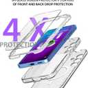 Coolwee Full Protective for Galaxy S25 Plus Heavy Duty, Compatible with MagSafe, Hybrid 3 in 1 Rugged Shockproof Women Girls for Samsung Galaxy S25 Plus 6.7 inch Shiny Clear Glitter Bling Sparkle