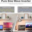 SUMRY Hybrid Solar Inverter, 4000W DC 24V to AC 120V Pure Sine Wave Power Converter, Glass Top Cover with LCD Display, 140A MPPT Charge Controller, Supports Battery-Less or AGM Lithium Battery