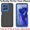 for Motorola Moto G Power 2025 Case/Moto G Power 2026 Case, Heavy Duty Bumper Case Shockproof Dustproof 3 in 1 Rugged Protective Phone Cover (Blue/Black)