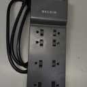 Belkin 8-Outlet Surge Protector w/ 8 AC Outlets & 8ft Long Flat Plug, UL-listed Heavy-Duty Extension Cord for Home, Office, Travel, Computer Desktop, Laptop, Phone Charger - 2,500 Joules of Protection