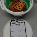 SWOOC Yardzee, Farkle & 20+ Games - Light-Weight Yard Dice Game Set (All Weather) with Collapsible Bucket, 5 Big Laminated Score Cards, and Marker (Choose 2.5in or 3.5in Dice) Yard Games (Green)