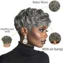Pixie Cut Wig Short Wigs for Black Women Short Pixie cut Wigs for Black Women (Black Mixed With White)