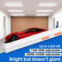 6-Pack LED shop lights 4ft, 3000k-6500k CCT adjustable,15W-40W adjustable Linkable shop lights frosted cover, 5,600LM T8 Integrated tube, Plug and Play LED ceiling lights for Garage,Workshop,basement