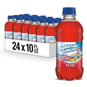 Hawaiian Punch Fruit Juicy Red Juice Drink, 10 Oz Bottles, 24 Count BBD: 12-20-26