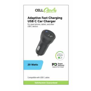 Cell Candy Adaptive Fast Charging USB C Car Charger 20W