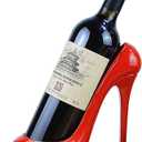 Fantasee High Heel Wine Bottle Holder Countertop Storage Stand for Wedding Party Home Decor (Red High Heel)