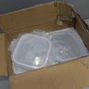 Soup Containers with Lids Glass 32 oz, 4 Cup Borosilicate Glass Food Storage Containers, Microwave & Freezer Safe Jars, Small Square Meal Prep Bowl for Salad, Fruit, Lunch, Ice Cream, Travel, 4 Pack (Transparent)