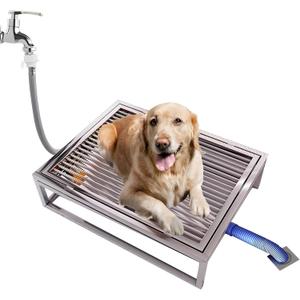 Porch Potty for Dogs, 31"20" Stainless Steel Dog Litter Box, Portable Sturdy Metal Pet Toilet Tray, for Small Large Dogs Indoor Outdoor Use, Easy to Clean (31.49x19.68in)
