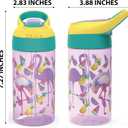Zak Designs 16oz Riverside Desert Life Kids Water Bottle with Straw and Built in Carrying Loop Made of Durable Plastic, Leak-Proof Design for Travel, 2PK Set