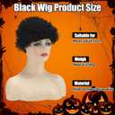 2 Pcs Pumpkin Man Halloween Costume Dress Up Included Black Wig and Orange Pumpkin Tie TV Character Cosplay Dress Up for Adults Halloween Cosplay Party Supplies