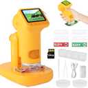 (41)
1600X Kids Microscope, Detachable Microscope for Kids Handheld Mini Digital Microscope with Photo Video Function, Rechargeable Educational Toys with 64GB, 6 Slides and Easter Gifts for Kids