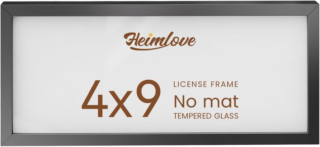 4x9 Aluminum Picture Frame,4 x 9 Business License Certificate with Real Glass,Tabletop Display,Mounting Horizontally or Vertically Decor for Wall-1Pack