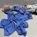 Kids Ninjia Costume - Muscle Ninja Costume Suit with Deluxe Ninja Toys for Little Boys & Girls Halloween Cospaly Dress Up (S ( 5-7 Years ), Blue)