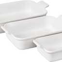 Le Creuset Stoneware Heritage Set 3 Rectangular Dishes, White