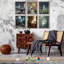 2 x LANCHI95 6 Pcs 8x10in Halloween Wall Art Prints, Vintage Posters, Cute Ghost Pictures for Bedroom Decor (UNFRAMED) (Witch 2)