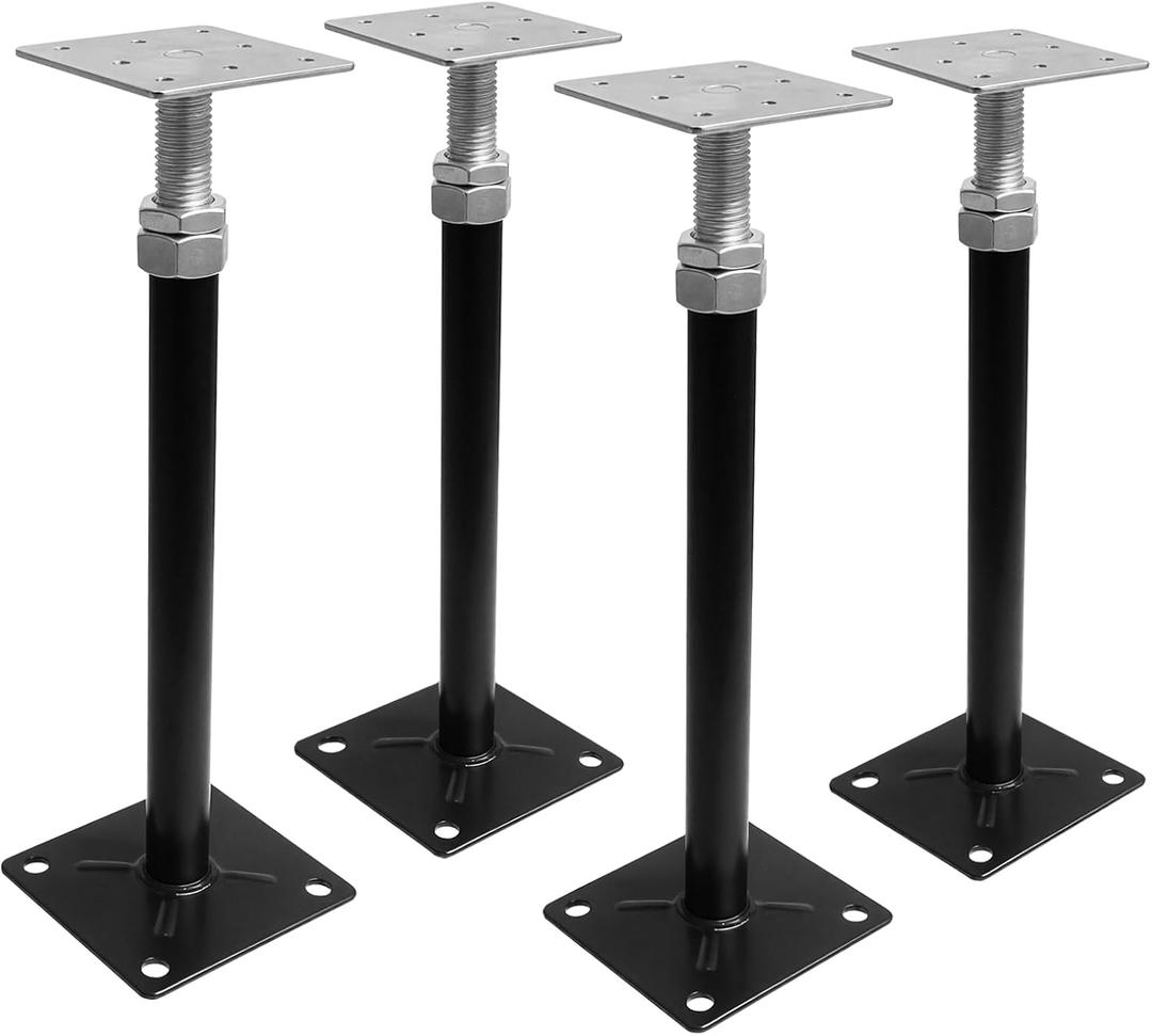4 Packs 11" - 16" Adjustable House Floor Jack, Screw Jacks Home Leveling, Floor Joist Support Jack, Foundation Jacks for Leveling