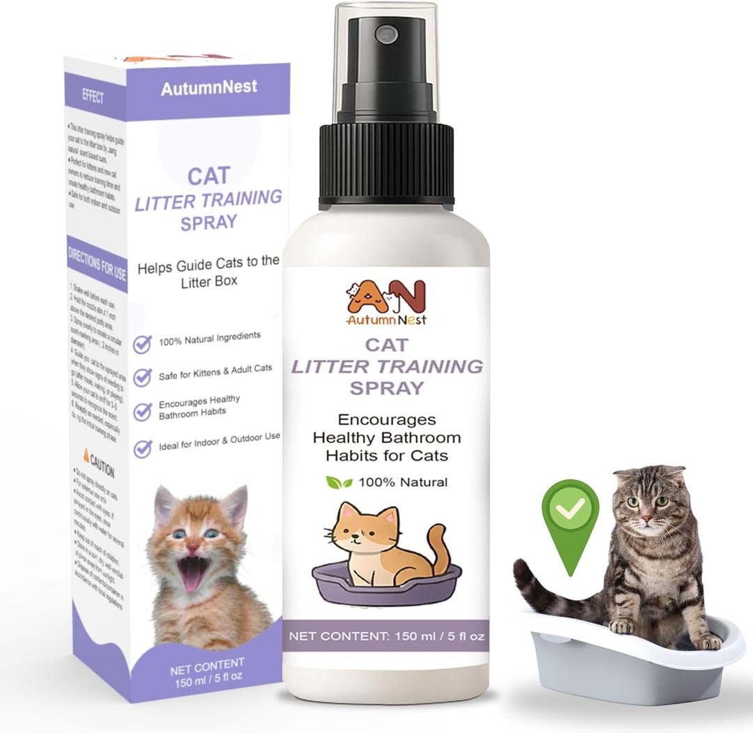 Cat Litter Training Spray  150ml Natural Attractant for Cats & Kittens  Helps Guide Proper Litter Box Use  Indoor Toilet Training Aid