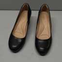 mysoft Women's Pumps Low Chunky Block Heel Round Toe Comfortable Dress Shoes Size 11