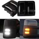 LED Side Mirror Marker Light Replacement Compatible With Ford 13-14 F-150 08-16 F-250 F-350 F-450 F-550 Super Duty V8 V10 White Running/Parking Light Amber Turn Signal Light Dual Color (A Pair)