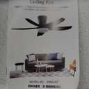 42" Ceiling Fans with Lights-Low Profile Ceiling Fan with Light and Remote/APP Control,Flush Mount,DC Reversible,LED Dimmable Blakc Ceiling Fans for Bedroom,Indoor/Outdoor Patio Use (Black)