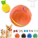 2026 T01 Interactive Dog Toys Dog Ball, Automatic Rolling and Bouncing Moving Dog Toy, Durable and USB Rechargeable, Fun Smart Toy for Puppy, Small, Medium and Large Dogs, Dog Toys to Keep Them Busy (Orange)