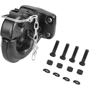 10-Ton Pintle Hook Trailer Hitches Receiver Hook for 2-1/2 Inch Lunette Ring with Mounting Kit, 20000 lbs